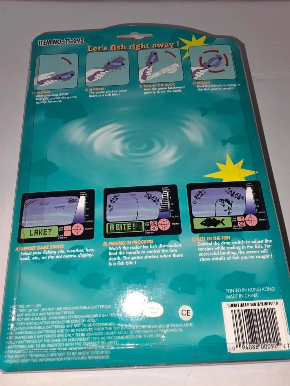 Vintage Cyber Fishin' Handheld Electronic Fishing Game Virtual Fishing NOS